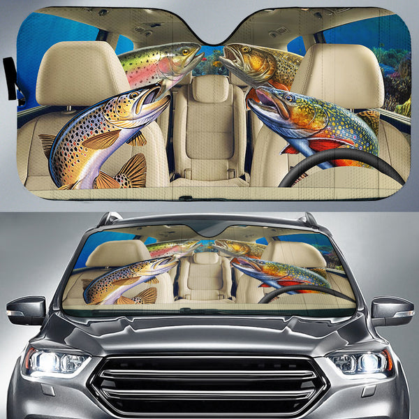 Maxcorners Trout Fishing Family Car Auto Sun Shade