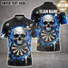 Maxcorners Darts Cracked Skull Lightning Energy Dartboard Stone Shatter Multi Options Personalized Name, Team Name Unisex 3D Shirt (5 Colors)