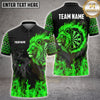 Maxcorners Darts Flame Glowing Lion Head Dartboard Geometric Multi Options Personalized Name, Team Name Unisex 3D Shirt (4 Colors)