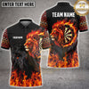 Maxcorners Darts Flame Glowing Lion Head Dartboard Geometric Multi Options Personalized Name, Team Name Unisex 3D Shirt (4 Colors)