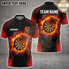 Maxcorners Darts Charging Angry Bull Flame Ring Dartboard Geometric Multi Options Personalized Name, Team Name Unisex 3D Shirt (4 Colors)