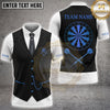 Maxcorners Darts Tuxedo Vest Black Tie Pocket Chain Dartboard Multi Options Personalized Name, Team Name Unisex 3D Shirt (5 Colors)