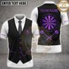 Maxcorners Darts Tuxedo Vest Black Tie Pocket Chain Dartboard Multi Options Personalized Name, Team Name Unisex 3D Shirt (5 Colors)