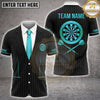 Maxcorners Darts Pinstripe Business Suit Necktie Dartboard Crest Multi Options Personalized Name, Team Name Unisex 3D Shirt (5 Colors)