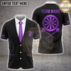 Maxcorners Darts Pinstripe Business Suit Necktie Dartboard Crest Multi Options Personalized Name, Team Name Unisex 3D Shirt (5 Colors)