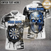 Maxcorners Darts Glowing Eyes Skull Paint Drip Grunge Multi Options Personalized Name, Team Name Unisex 3D Shirt (5 Colors)
