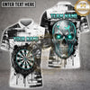 Maxcorners Darts Glowing Eyes Skull Paint Drip Grunge Multi Options Personalized Name, Team Name Unisex 3D Shirt (5 Colors)
