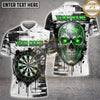 Maxcorners Darts Glowing Eyes Skull Paint Drip Grunge Multi Options Personalized Name, Team Name Unisex 3D Shirt (5 Colors)