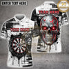 Maxcorners Darts Glowing Eyes Skull Paint Drip Grunge Multi Options Personalized Name, Team Name Unisex 3D Shirt (5 Colors)