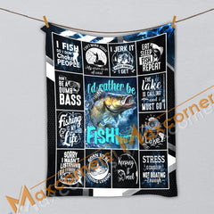 Maxcorners Bass Fishing Lovers Rather Be Blanket