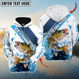 Maxcorners Walleye Fishing Rod Blue Pattern Pro Sport Jersey Personalized Name And Team Name Ice Fishing Hoodie Shirt