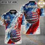 Maxcorners USA Flag Paint Pattern Golf Jersey Personalized Name, Team Name 3D Shirt