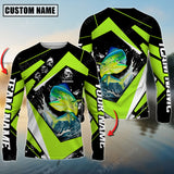 Maxcorner Mahi-Mahi Fishing  Jersey Green Line Pattern Personalized 3D Long Sleeve Shirt