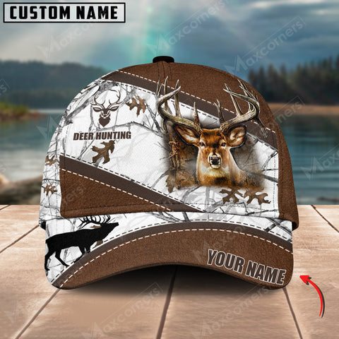 Maxcorners Deer Hunting Camo Pattern Multicolor Personalized Name 3D Cap