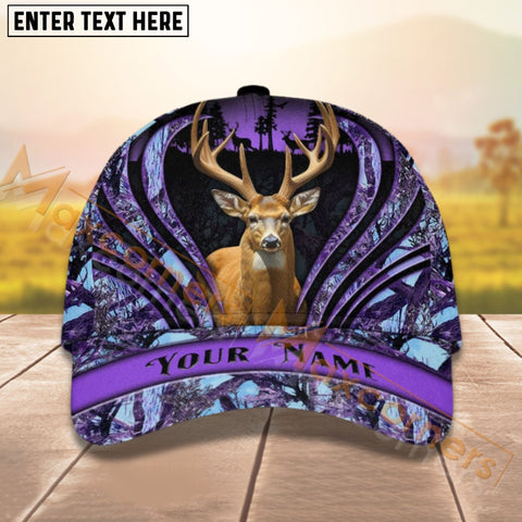 Maxcorners Deer Hunting Camouflage Pattern Personalized Name 3D Cap (9 colors)