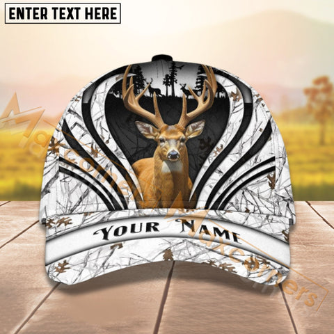 Maxcorners Deer Hunting Camouflage Pattern Personalized Name 3D Cap (9 colors)