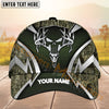 Maxcorners Deer Hunting Logo Silver Pattern Personalized Name 3D Cap (8 colors)