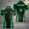 Maxcorners Bowling Shirt Dynamic Strike Ball Graphic Geometric Blue Accents Multi Options Personalized Name, Team Name Unisex 3D Shirt (4 Colors)