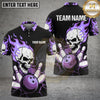 Maxcorners Skull Bowling Shirt Blue Flame Bowling Ball Graphic Multi Options Personalized Name, Team Name Unisex 3D Shirt (4 Colors)