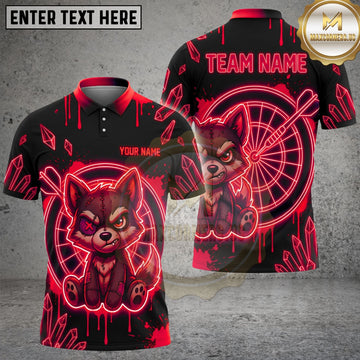 Maxcorners Darts Wolf Crystal Graffiti Target Personalized Name, Team Name Unisex 3D Shirt (4 Colors)
