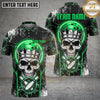 Maxcorners Bowling Skull King Glow Cracked Ice Design Personalized Name Team Name Unisex 3D Shirt (4 Colors)