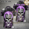 Maxcorners Bowling Skull King Glow Cracked Ice Design Personalized Name Team Name Unisex 3D Shirt (4 Colors)