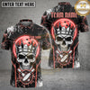 Maxcorners Bowling Skull King Glow Cracked Ice Design Personalized Name Team Name Unisex 3D Shirt (4 Colors)