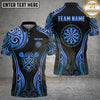 Maxcorners Darts Polo Shirt Tribal Dartboard Crossed Darts Design Multi Options Personalized Name, Team Name Unisex 3D Shirt (6 Colors)