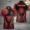 Maxcorners Darts Polo Shirt Tribal Dartboard Crossed Darts Design Multi Options Personalized Name, Team Name Unisex 3D Shirt (6 Colors)