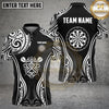Maxcorners Darts Polo Shirt Tribal Dartboard Crossed Darts Design Multi Options Personalized Name, Team Name Unisex 3D Shirt (6 Colors)