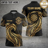 Maxcorners Darts Polo Shirt Dynamic Tribal Wave Dartboard Design Multi Options Personalized Name, Team Name Unisex 3D Shirt (6 Colors)