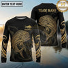 Maxcorners Fishing Black Gold Tribal Ocean Wave Design Custom Name & Team Name 3D Shirts (13 Breeds)