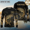 Maxcorners Fishing Black Gold Tribal Ocean Wave Design Custom Name & Team Name 3D Shirts (13 Breeds)