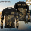 Maxcorners Fishing Black Gold Tribal Ocean Wave Design Custom Name & Team Name 3D Shirts (13 Breeds)