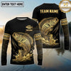 Maxcorners Fishing Black Gold Tribal Splash Design Custom Name & Team Name 3D Shirts Ver 2(13 Breeds)