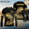 Maxcorners Fishing Black Gold Tribal Splash Design Custom Name & Team Name 3D Shirts Ver 2(13 Breeds)