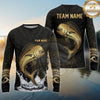 Maxcorners Fishing Black Gold Tribal Wave Design Custom Name & Team Name 3D Shirts (13 Breeds)