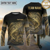 Maxcorners Fishing Black Teal Gold Tribal Splash Design Custom Name & Team Name 3D Shirts (13 Breeds)