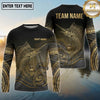 Maxcorners Fishing Black Teal Gold Tribal Splash Design Custom Name & Team Name 3D Shirts (13 Breeds)
