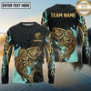 Maxcorners Fishing Black Gold Tribal Polynesian Design Custom Name & Team Name 3D Shirts (13 Breeds)