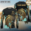 Maxcorners Fishing Black Gold Tribal Polynesian Design Custom Name & Team Name 3D Shirts (13 Breeds)
