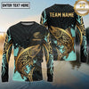 Maxcorners Fishing Black Gold Tribal Polynesian Design Custom Name & Team Name 3D Shirts (13 Breeds)