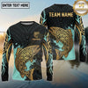 Maxcorners Fishing Black Gold Tribal Polynesian Design Custom Name & Team Name 3D Shirts (13 Breeds)