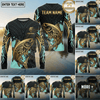 Maxcorners Fishing Black Gold Tribal Polynesian Design Custom Name & Team Name 3D Shirts (13 Breeds)