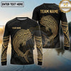 Maxcorners Fishing Black Gold Tribal Water Splash Design Custom Name & Team Name 3D Shirts Ver 2 (13 Breeds)