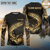 Maxcorners Fishing Black Gold Tribal Splash Design Custom Name & Team Name 3D Shirts (13 Breeds)