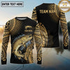 Maxcorners Fishing Black Gold Tribal Water Splash Design Custom Name & Team Name 3D Shirts Ver 5 (13 Breeds)