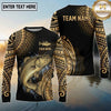 Maxcorners Fishing Black Gold Tribal Water Splash Design Custom Name & Team Name 3D Shirts Ver 5 (13 Breeds)