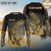 Maxcorners Fishing Black Gold Gradient Tribal Design Custom Name & Team Name 3D Shirts (13 Breeds)