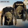 Maxcorners Fishing Black Gold Tribal Swirl Design Custom Name & Team Name 3D Shirts (13 Breeds)